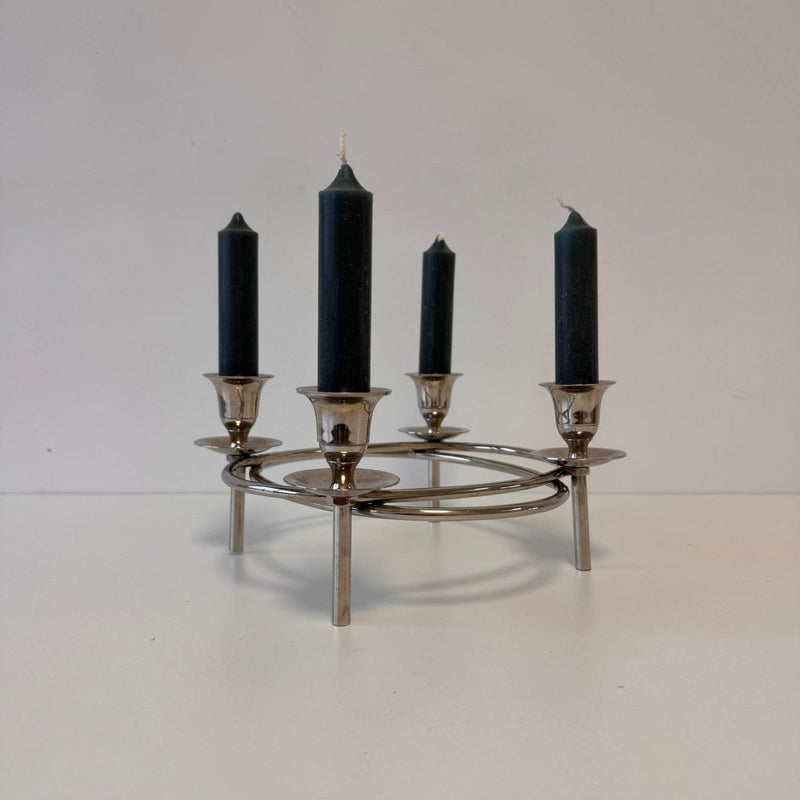 Vintage verzilverde kaarsen houder voor 4 kaarsen - LOUI.STORE