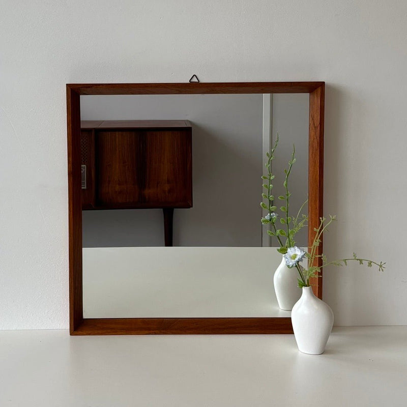 Vintage vierkanten spiegel teak - LOUI.STORE