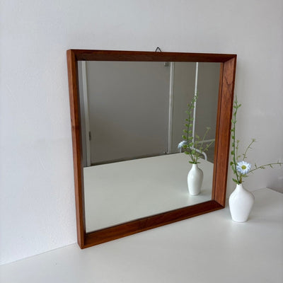 Vintage vierkanten spiegel teak - LOUI.STORE