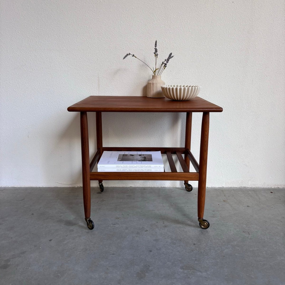 Vintage Vitré trolley - bijzettafel teak - LOUI.STORE