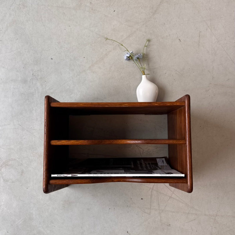 Vintage wandkastje 2 vakken donker eiken - LOUI