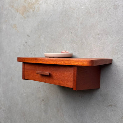 Vintage wandkastje met lade teak - LOUI.STORE