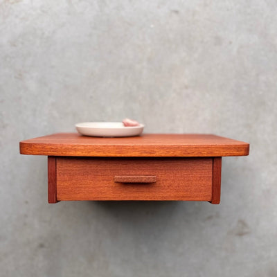 Vintage wandkastje met lade teak - LOUI.STORE