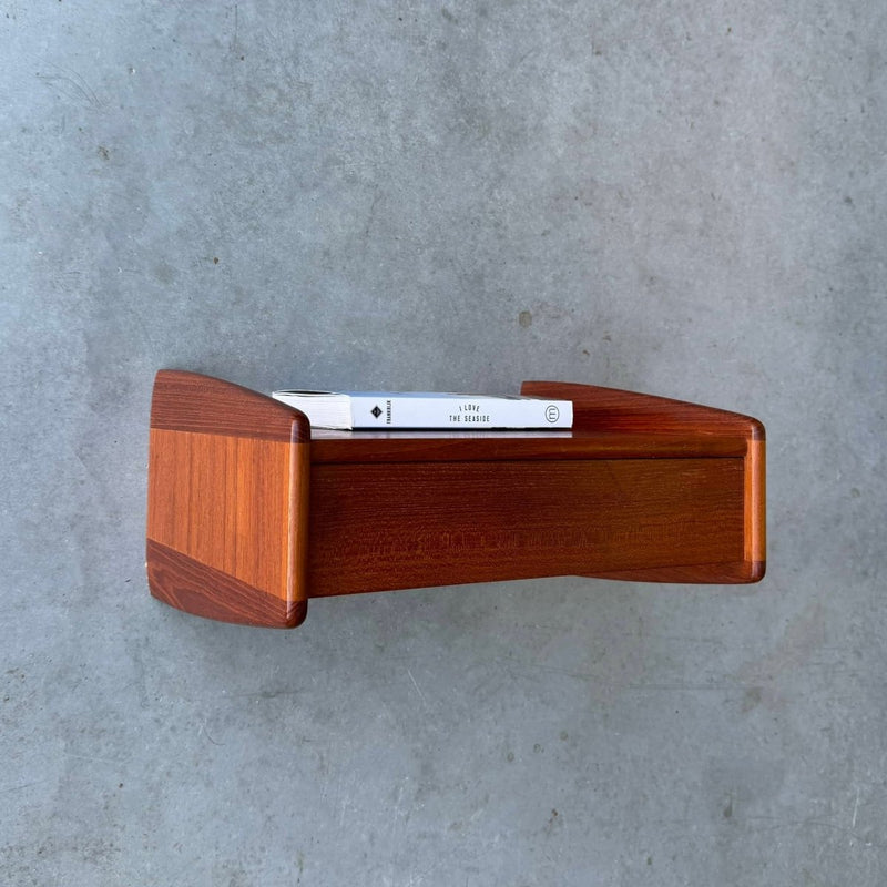 Vintage wandkastje met lade teak - LOUI.STORE