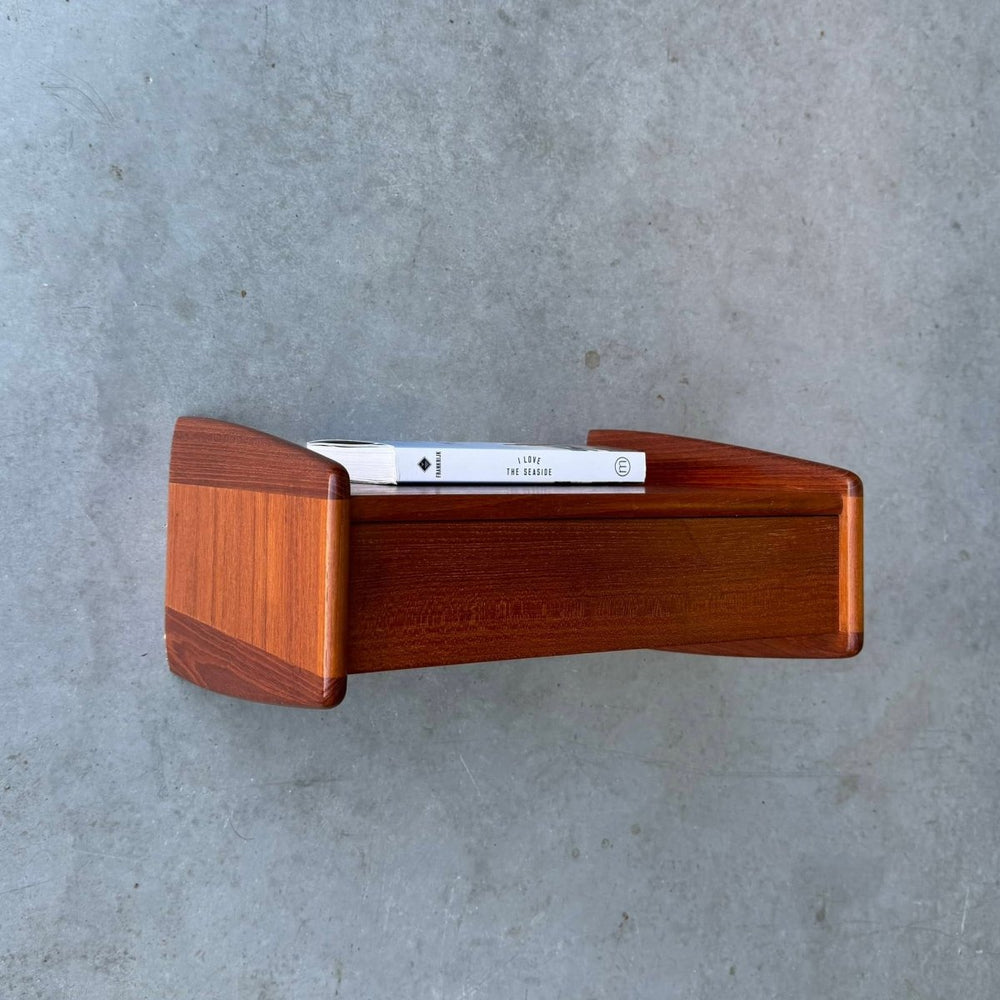 Vintage wandkastje met lade teak - LOUI.STORE