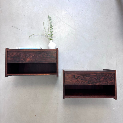Vintage wandkastjes palissander - LOUI.STORE