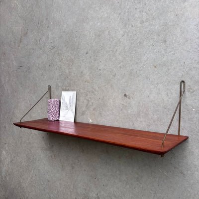 Vintage wandplank massief teak 75cm - LOUI.STORE