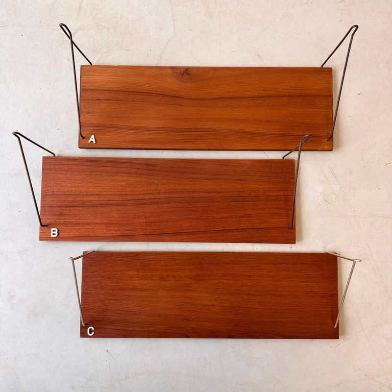 Vintage wandplank teak 3 stuks - LOUI.STORE