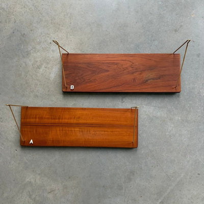 
                  
                    Vintage wandplankje teak ronde hoek - LOUI
                  
                
