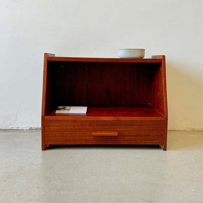 Wandkastje teak met lade hoog - LOUI.STORE