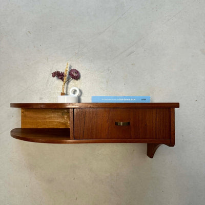 Wandkastje teak met lade - LOUI.STORE