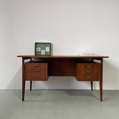 Bureau teak zwevende ladeblokken - LOUI.STORE
