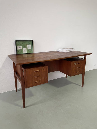 Bureau teak zwevende ladeblokken - LOUI.STORE