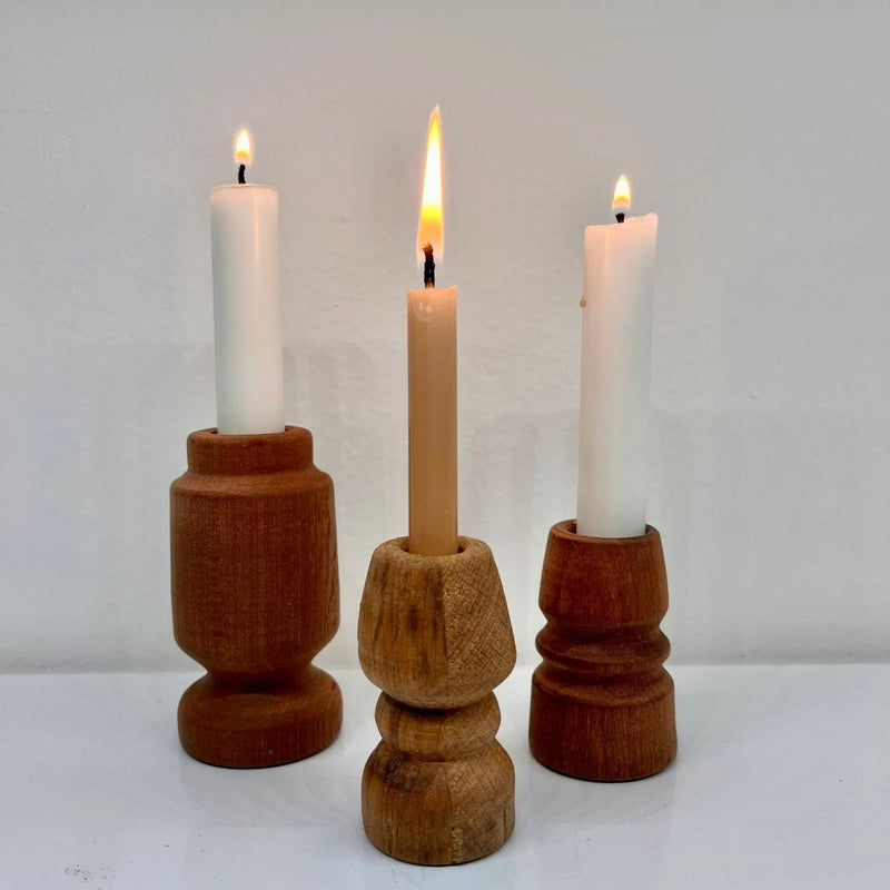 Kleine houten kandelaars - LOUI.STORE