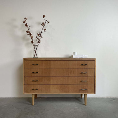 Ladekast *4 eiken metalen greep - LOUI.STORE