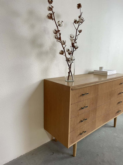 Ladekast *4 eiken metalen greep - LOUI.STORE