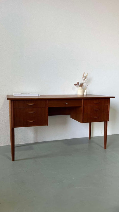 Teak bureau 2 kanten - LOUI.STORE