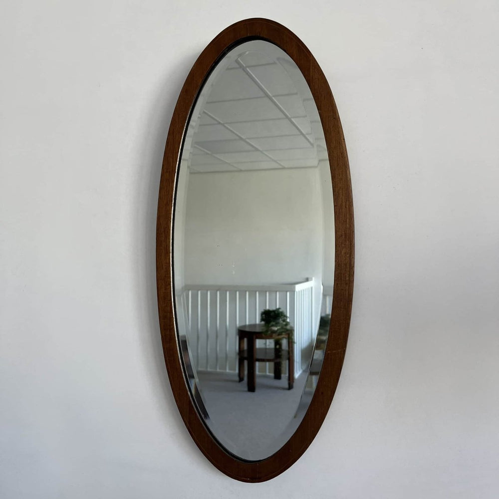 Teak ovale spiegel - LOUI.STORE