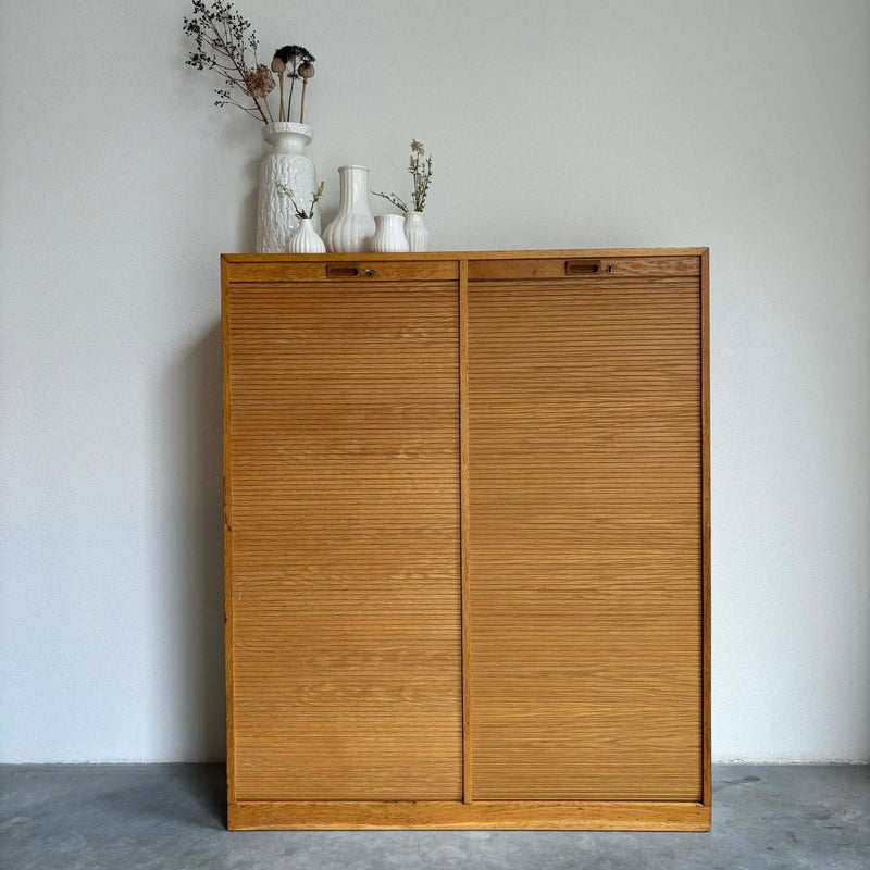 Vintage archiefkast tambour - LOUI.STORE
