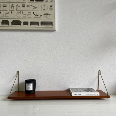 Wandplankje string teak - LOUI.STORE